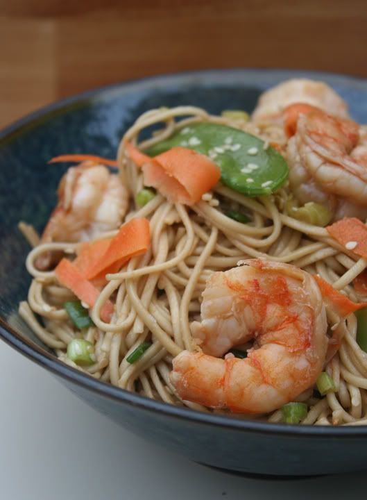 Inspired Bites Cold Soba Noodle Salad with Shrimp